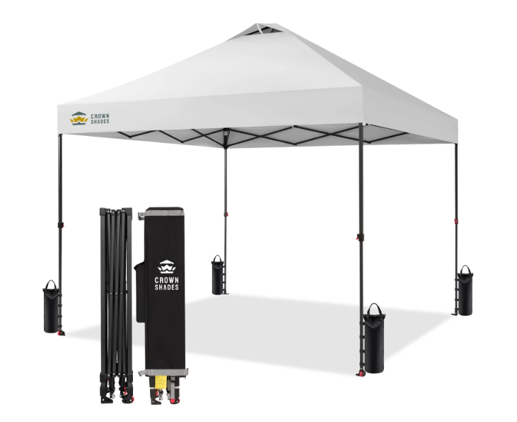 San Diego selfie booth canopy upgrade — white pop-up tent protecting photo booth from sun at outdoor event
