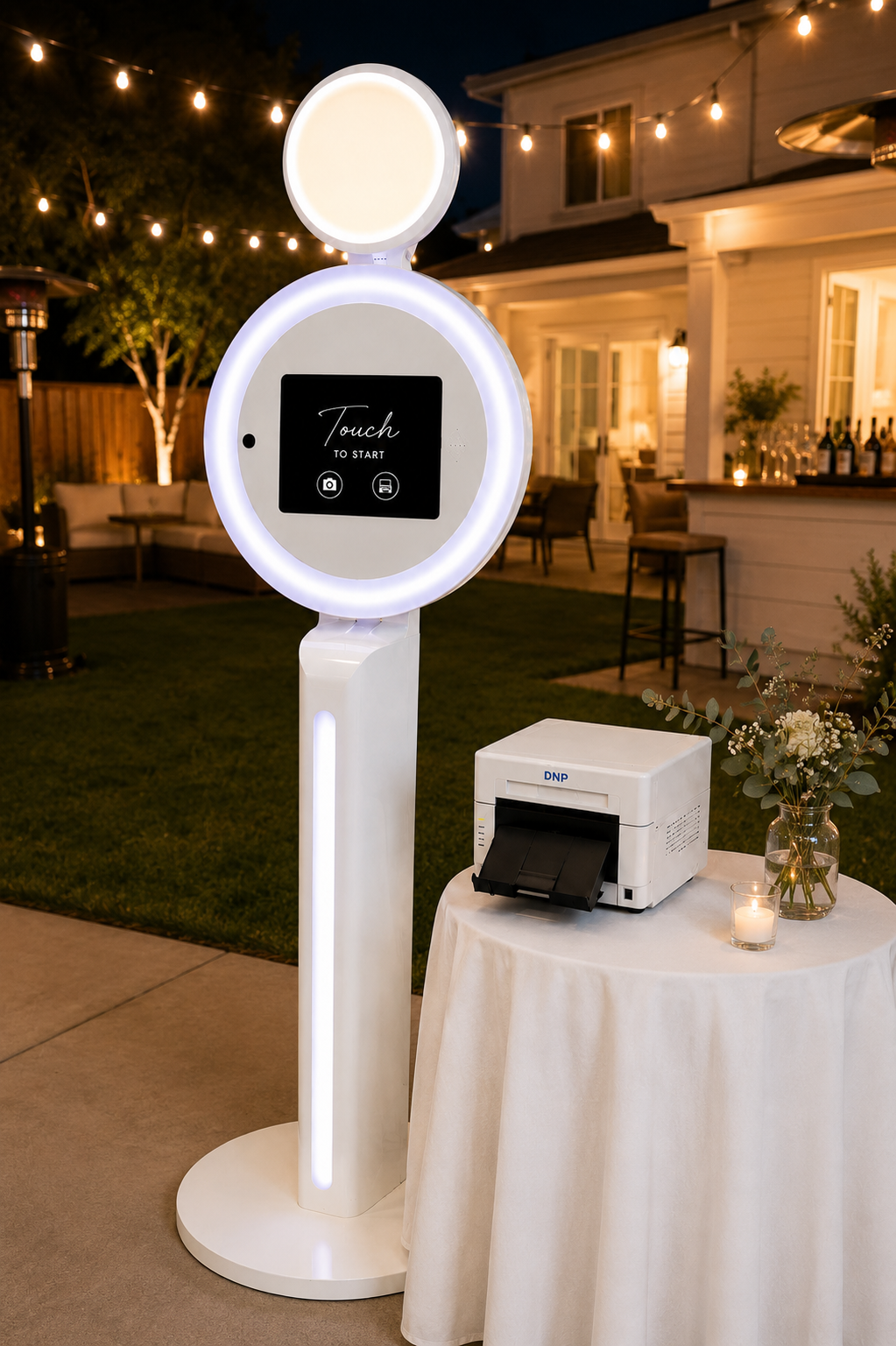 Drop-off selfie booth at San Diego backyard party with instant prints — Crowd Favorite package